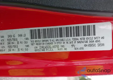 2016 Jeep Wrangler Unlimited Sport z USA, uszkodzony, nr VIN 1C4BJWDG3GL103793